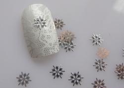 ca. 30 Einleger Eiskristall Schneeflocke Metal Sticker(Eis 02 Silber)