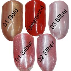 GS-Nails 1 Dose Meerjungfrauen Effekt Pigment Mermaid Nail Art (Silber03) + Applikator