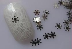 ca. 30 Einleger Eiskristall Schneeflocke Metal Sticker(Eis 03 Silber)