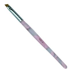 Gel-Pinsel Gr.4 Schr�g Marmoriert Rosa UV-Gel Profipinsel