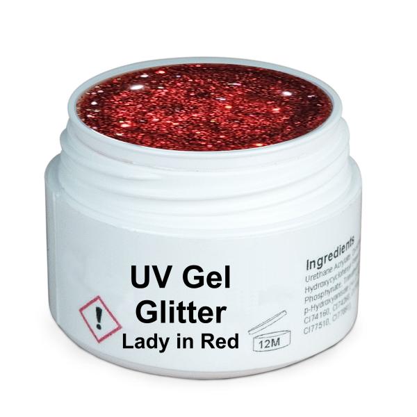 GS-Nails Glitter Lady in Red UV Gel  5ml MADE IN GERMANY  E1