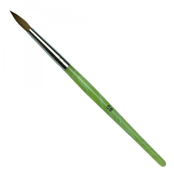 GS-Nails Acryl-Pinsel Rund Gr.6 Marmoriert Grn Rotmarder UV-Gel Profipinsel 