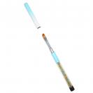 Gel-Pinsel mit Metall Hlle und Glitter Steinen Blau-Orange Rund Gr.6