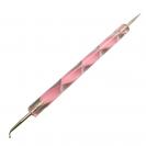 1 x Doppel Spot Swirl Dotting Tool Marmorierwerkzeug Gebogen(Rosa)